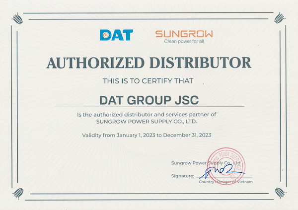 Sungrow-Certificate-DistributorServices