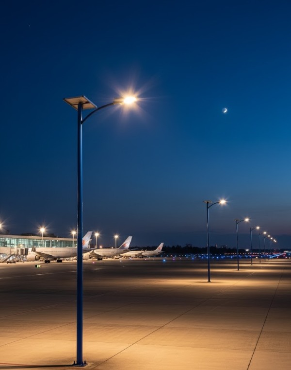Sân bay dùng đèn năng lượng mặt trời, giảm chi phí bảo trì.