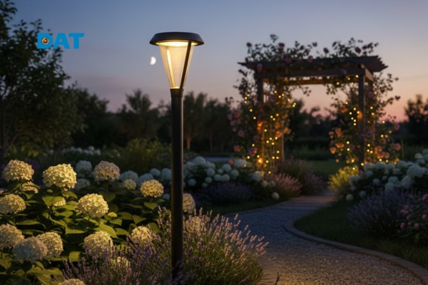 Đèn sân vườn năng lượng mặt trời tự bật tắt, tiết kiệm