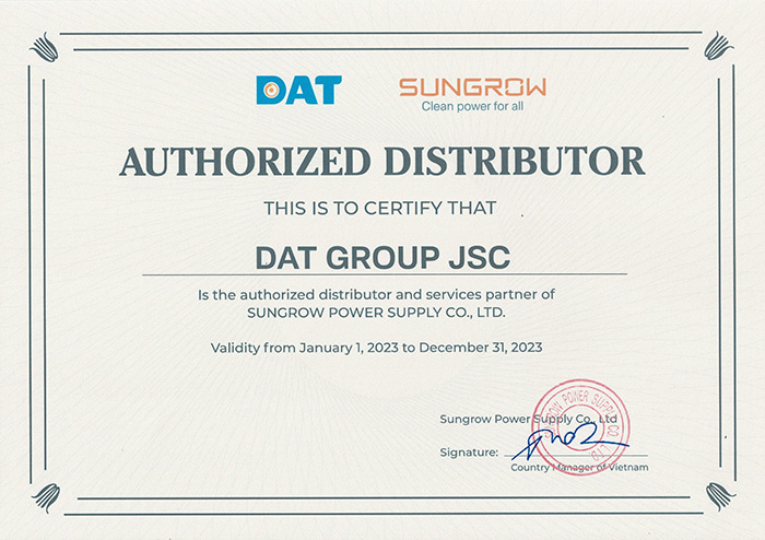 Sungrow-Certificate-Distributor&Services