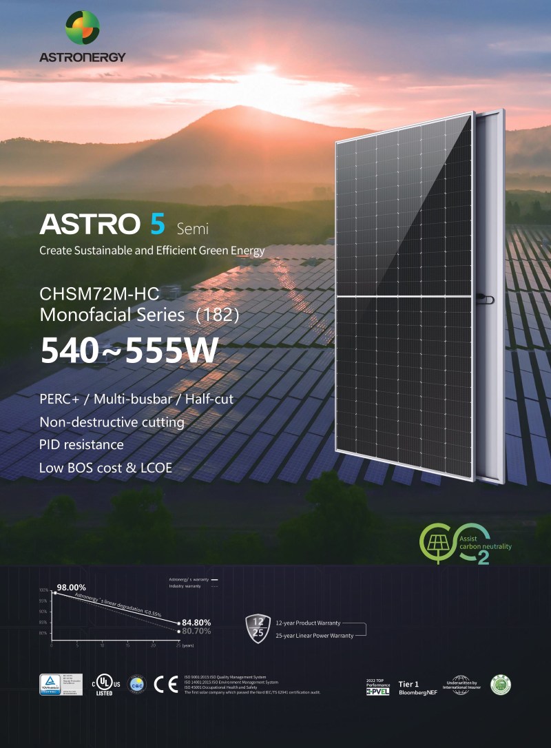 Pin năng lượng mặt trời Astronergy 550W
