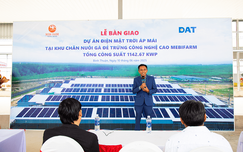 Ông Huỳnh Công Tuấn - Chủ tịch HĐQT Mebi Group phát biểu tại lễ bàn giao