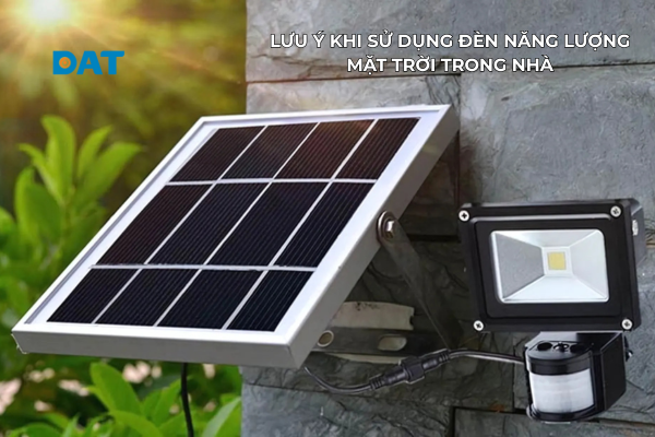 Các hạn chế khi sử dụng đèn năng lượng mặt trời trong nhà: phụ thuộc ánh sáng mặt trời, ảnh hưởng bởi thời tiết, yêu cầu bảo trì pin định kỳ để duy trì hiệu suất