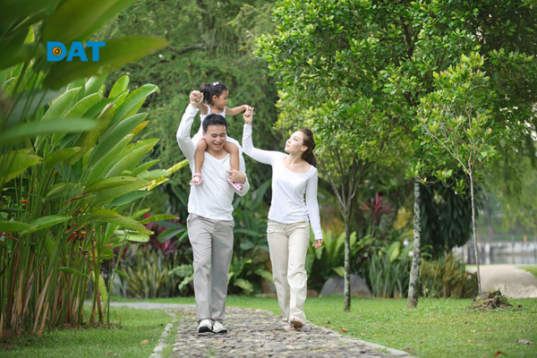 Gia đình, cộng đồng sinh hoạt trong không gian xanh, vui khỏe, gần gũi thiên nhiên.