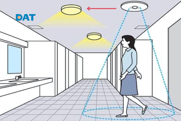 Cảm biến PIR phát hiện có người đang di chuyển trong phạm vi khu vực