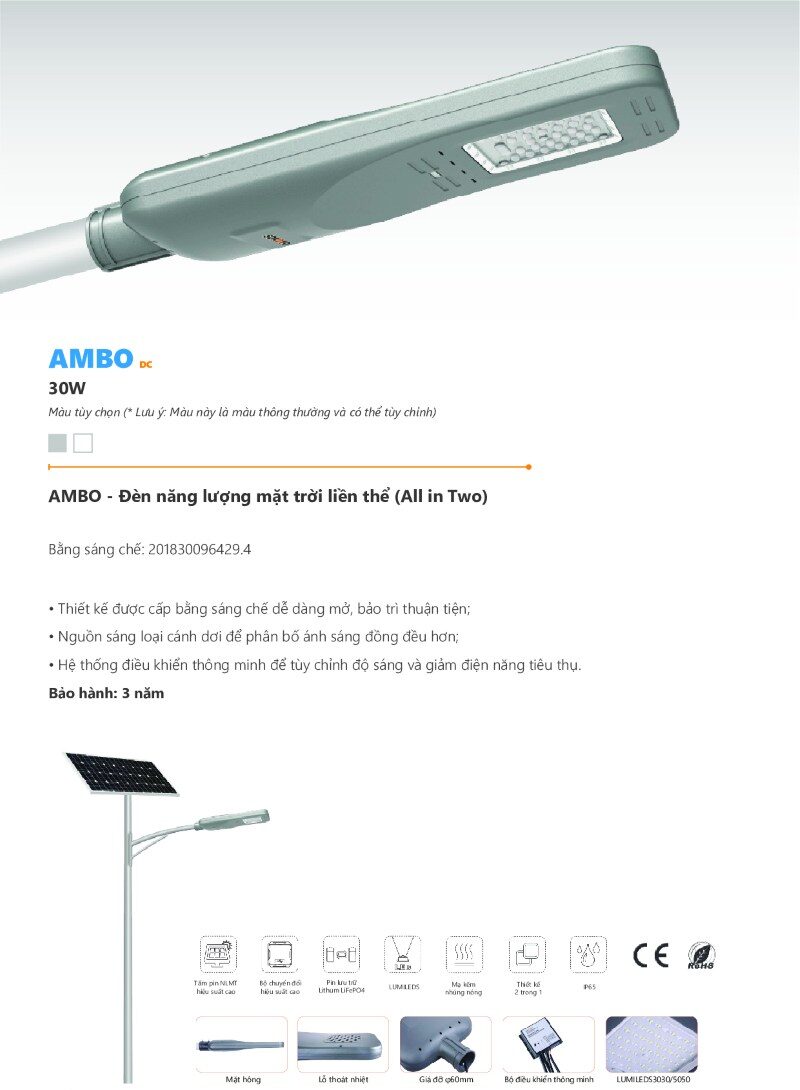 Đèn năng lượng mặt trời Ambo 30w