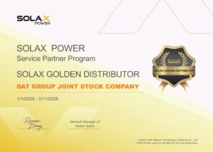 Certificates SolaX Golden Distributor