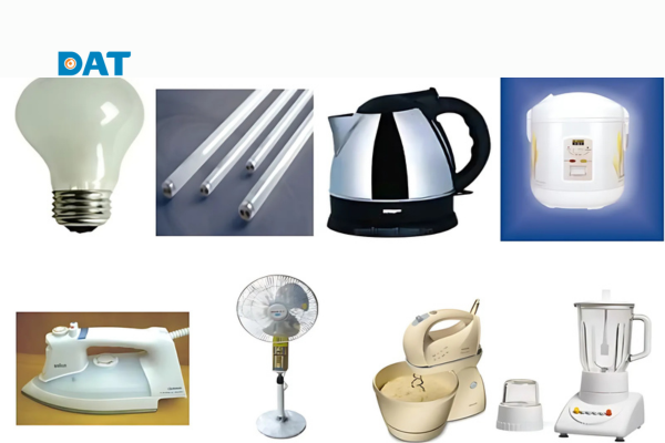 Ứng dụng điện áp định mức cho điện thoại, máy sấy tóc và máy công nghiệp