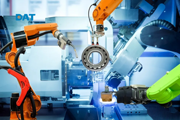 Dây chuyền sản xuất tự động với công tắc DC điều khiển động cơ robot