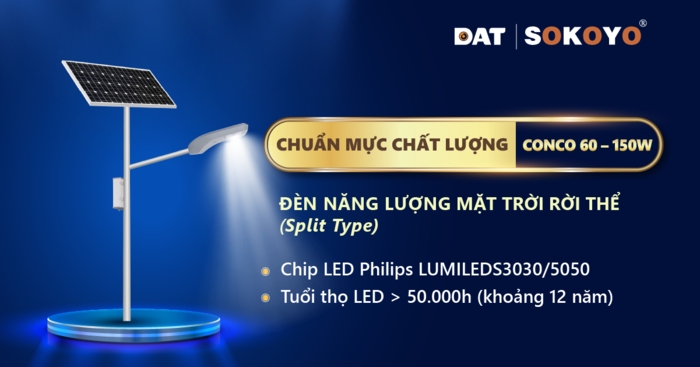 Đèn năng lượng mặt trời Sokoyo Conco