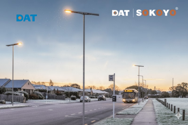 Đèn năng lượng mặt trời 120W chiếu sáng đường phố hiện đại