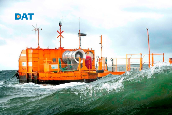 Thiết bị thu năng lượng đại dương chuyển đổi sóng biển thành điện năng sạch phục vụ phát triển kinh tế xanh.