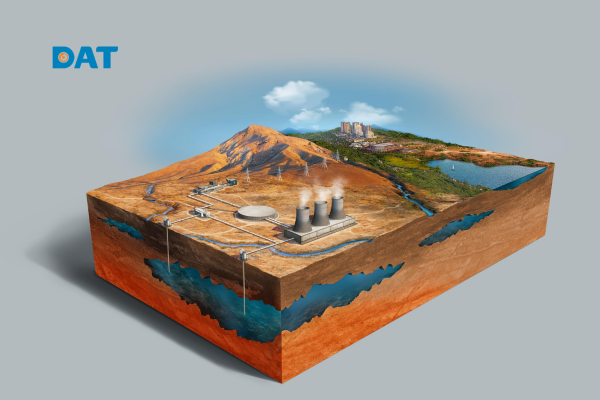 Mô hình khai thác năng lượng địa nhiệt phát điện và cung cấp năng lượng sạch cho khu dân cư.