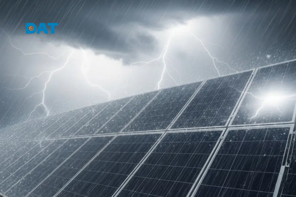 Ảnh hưởng của gió bão và mưa lớn đối với đèn năng lượng mặt trời.