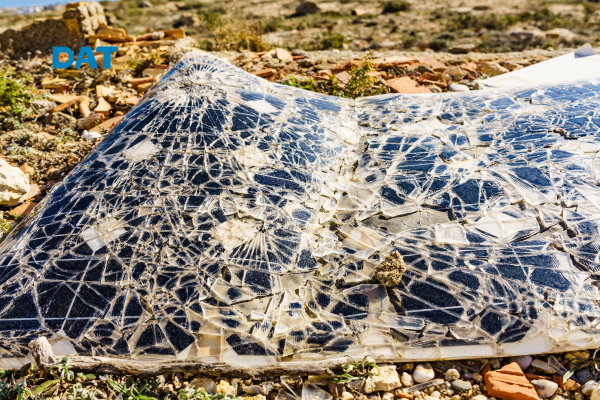 Tấm pin năng lượng mặt trời bị vỡ sau vòng đời sử dụng.