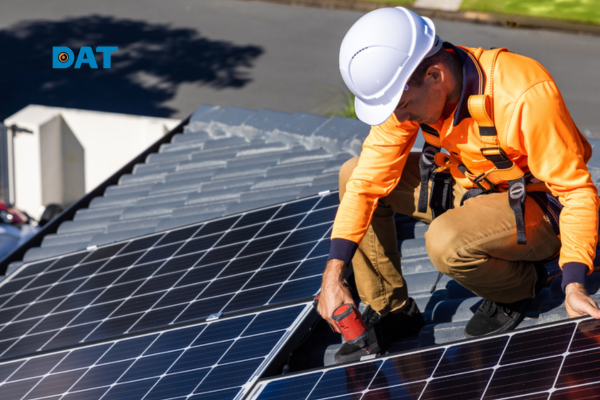 Các bước tháo ốc vít và thay thế pin mới cho đèn năng lượng mặt trời.