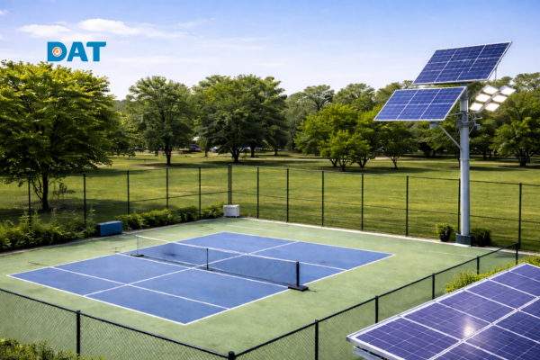 Điện mặt trời cho sân pickleball cung cấp điện cho đèn chiếu sáng sân.