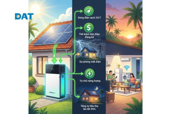 Lợi ích pin lưu trữ năng lượng mặt trời