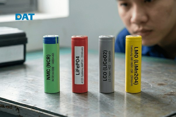 Cận cảnh các dòng cell pin trụ tròn: Từ NMC (NCR18650B) dung lượng cao đến LiFePO4 (A123 2300mAh) siêu bền, mỗi loại phục vụ một mục đích lưu trữ cụ thể.