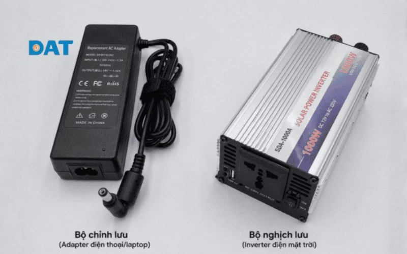 Sự chuyển đổi linh hoạt: Adapter biến AC thành DC cho thiết bị điện tử, trong khi Inverter biến DC từ tấm pin mặt trời thành AC cho gia đình.