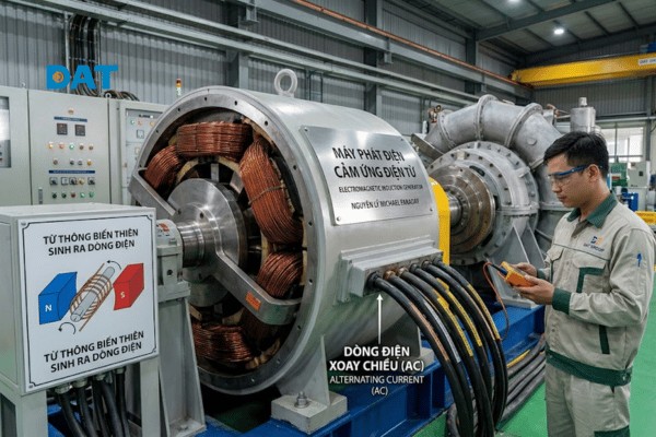 Nguyên lý cảm ứng điện từ Faraday – 'trái tim' của các hệ thống máy phát điện hiện đại.