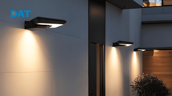 Đèn treo tường năng lượng mặt trời mini tích hợp mắt cảm biến hồng ngoại tự động kích hoạt độ sáng 100% khi phát hiện chuyển động của con người.