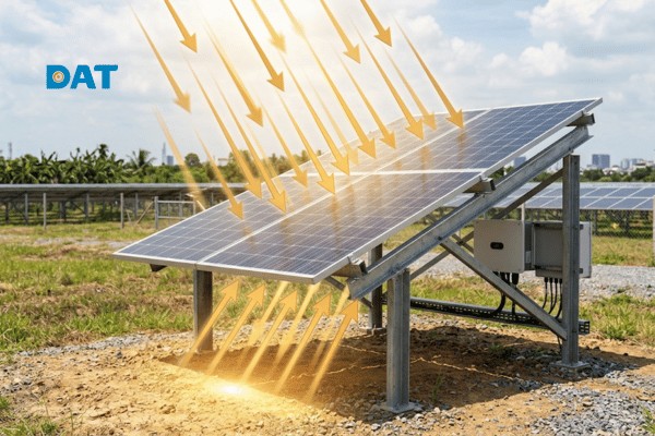 Pin Mono hai mặt kính (Bifacial) tối ưu hóa việc hấp thụ ánh sáng từ cả hai phía, giúp gia tăng tổng sản lượng điện lên đến 25% tùy vào điều kiện lắp đặt.
