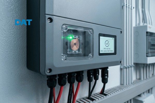 Inverter tích hợp công nghệ AFCI giúp phát hiện tia lửa điện và ngăn chặn nguy cơ cháy nổ do ngắn mạch DC trong hệ thống điện mặt trời.