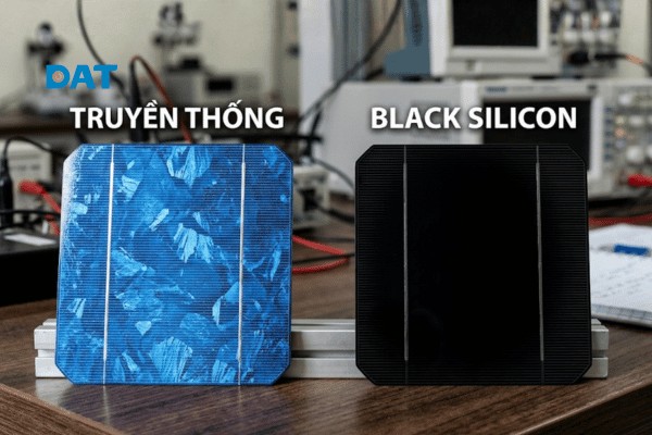 Công nghệ Black Silicon tạo ra cấu trúc nano trên bề mặt cell pin Poly, giúp giảm phản xạ và tăng khả năng hấp thụ ánh sáng lên mức tối đa.