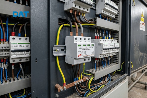 Thiết bị chống sét lan truyền (SPD) đóng vai trò xả xung điện cao áp xuống hệ thống tiếp địa để bảo vệ các thiết bị điện tử nhạy cảm.