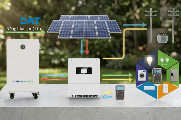 Dung lượng pin lưu trữ cần được lựa chọn phù hợp với nhu cầu tiêu thụ điện của từng công trình.