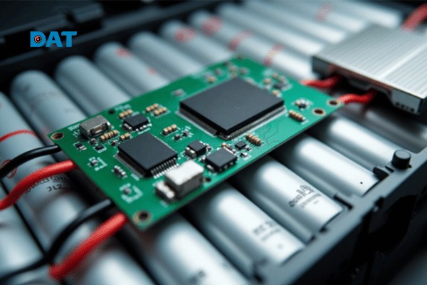 Hình ảnh thực tế cấu tạo mạch BMS chuyên dụng được kết nối trực tiếp vào các cell pin Lithium.
