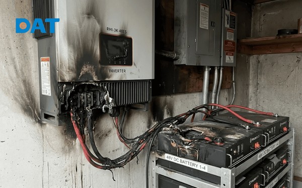 Việc đấu nối sai điện áp giữa pin và Inverter có thể gây chập cháy thiết bị ngay khi vận hành.