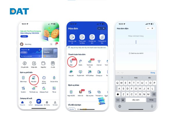 Tra cứu tiền điện qua ví điện tử Zalo Pay