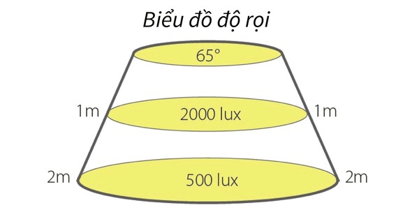 Biểu đồ độ rọi ánh sáng.