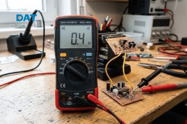 Sử dụng đồng hồ vạn năng hoặc máy đo LCR chuyên dụng để đo và kiểm tra cuộn cảm.
