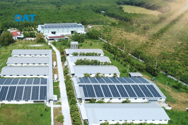Các tấm pin mặt trời hấp thụ photon ánh sáng tạo ra dòng điện một chiều DC trước khi được biến tần Inverter chuyển đổi thành dòng điện xoay chiều AC.