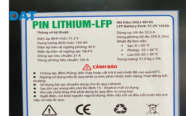 Dựa vào các thông số trên pin xác định dung lượng danh định và tính toán dung lượng sử dụng thực tế.