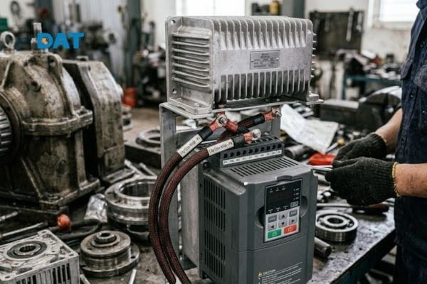 Lắp đặt điện trở xả để tiêu tán năng lượng dư thừa, ngăn ngừa lỗi quá áp khi dừng máy.