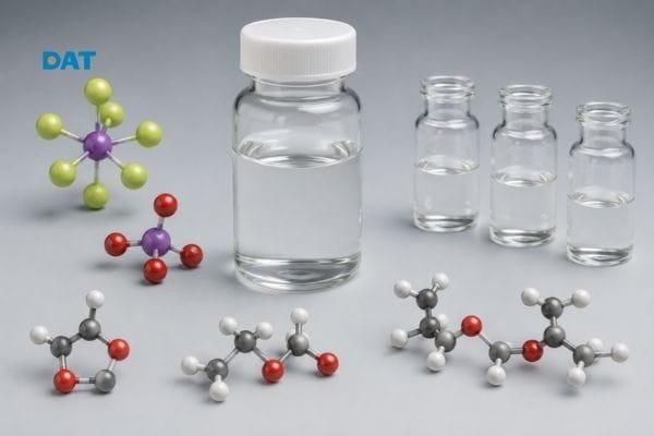 Chất điện phân gồm muối natri vô cơ hòa tan trong dung môi carbonate hữu cơ