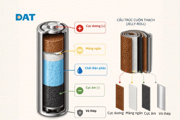 Sơ đồ cấu tạo pin NiMH