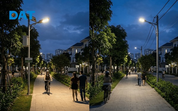 Đèn năng lượng mặt trời (trái) và đèn điện 220V (phải): Lựa chọn nào tối ưu?