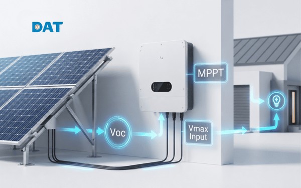 Lựa chọn Inverter phù hợp cần tính toán Voc, MPPT và giới hạn điện áp đầu vào.
