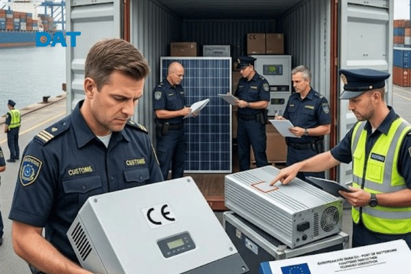 Hoạt động kiểm tra trực quan và rà soát chứng từ kỹ thuật của lực lượng kiểm soát cửa khẩu đối với các lô hàng thiết bị điện.