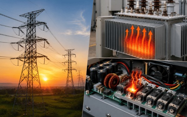 Công suất hao phí chủ yếu chuyển hóa thành nhiệt năng khi dòng điện đi qua điện trở của dây dẫn và linh kiện điện tử.