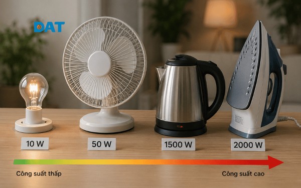 Thiết bị có công suất càng lớn thì khả năng chuyển đổi điện năng trong một đơn vị thời gian càng cao.