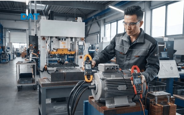 Đo kiểm các thông số điện trên động cơ công nghiệp nhằm tính công suất và phát hiện sớm các bất thường trong hệ thống điện 3 pha.