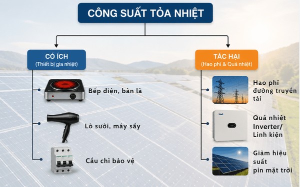 Công suất tỏa nhiệt vừa mang lại lợi ích trong các thiết bị gia nhiệt, vừa gây hao phí năng lượng và quá nhiệt trong hệ thống điện.
