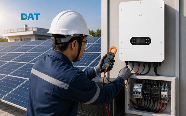 Kiểm tra cường độ dòng điện giúp inverter Hybrid và pin lưu trữ vận hành an toàn, ổn định và đạt hiệu suất tối ưu.