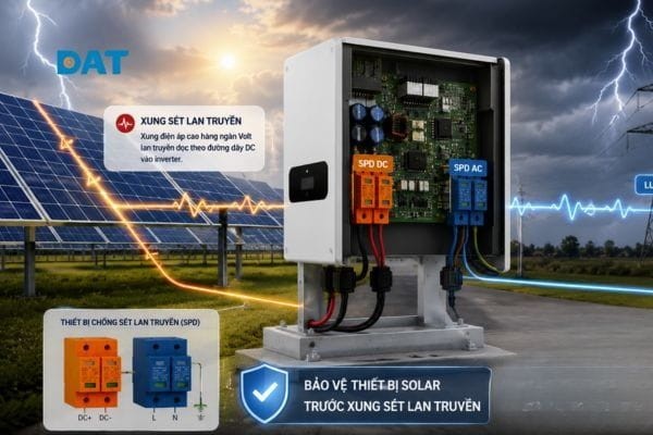 IEC 61000-4-5 giúp inverter chống xung sét lan truyền, bảo vệ hệ thống điện mặt trời an toàn.